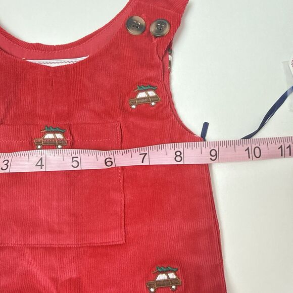 Classic Prep Tucker Longall 0-3M Red Christmas Tree Embroidery Corduroy Jumpsuit - Picture 11 of 13